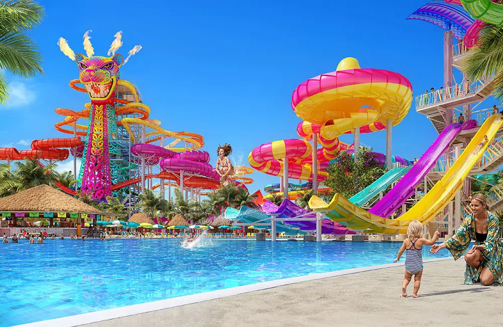 Playa time: Royal Caribbean reveals sneak peek of Perfect Day Mexico ahead of 2027 debut 5 Artist's impression of the mega waterslides at Perfect Day Mexico. Image: RCI