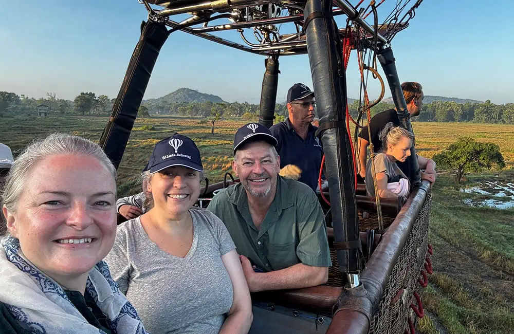 Making travel matter: Adventure World hosts CT Partners & Phil Hoffmann Travel on separate famils in Asia 1 Adventure World famil group in hot-air balloon in Sri Lanka.