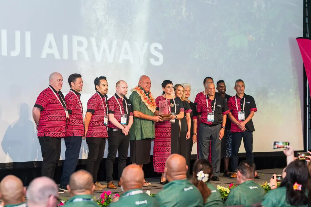 FTE 2025: Fiji hits 1M visitors in record year, but it’s about more than the numbers 2 Deputy Prime Minister and Minister for Tourism and Civil Aviation – Hon. Viliame Gavoka with Fiji Airways staff at FTE 2025.