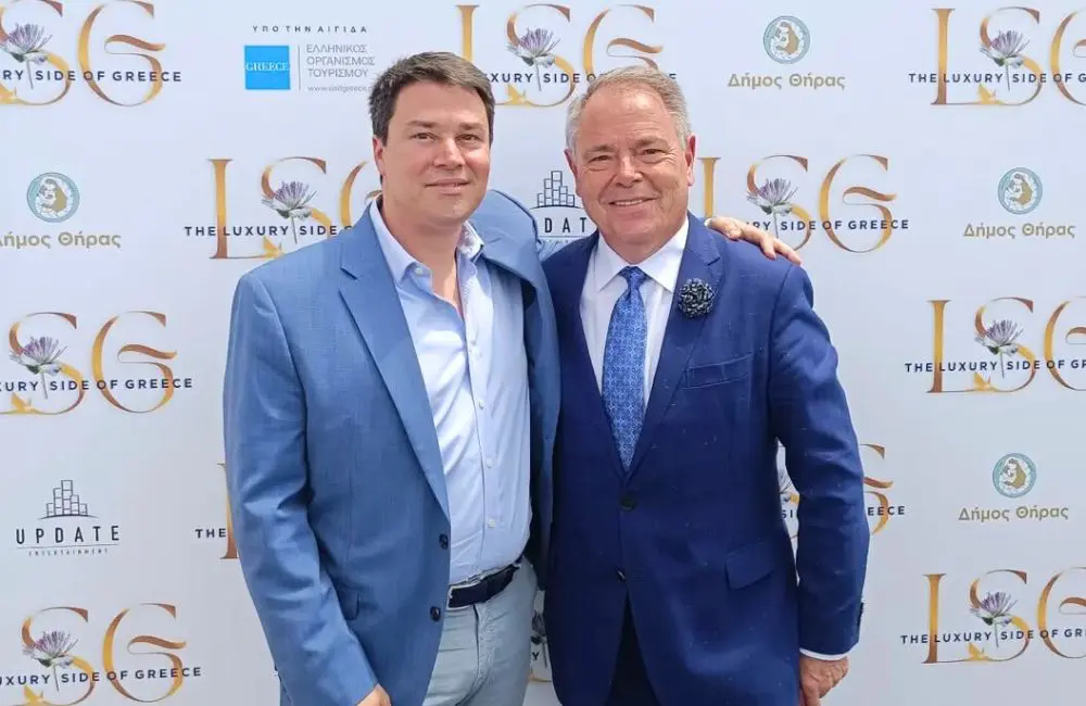 Santorini’s post-earthquake calm: Why now is the perfect time to visit 1 George Filippidis and luxury hospitality advisor Filip Boyen