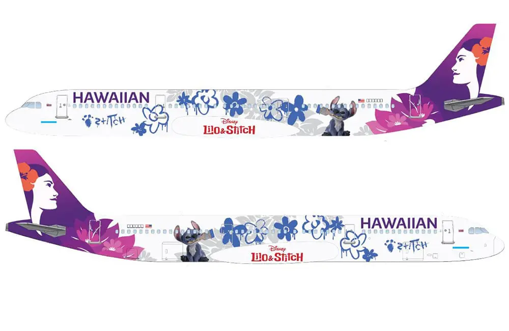 Aloha, Stitch! Hawaiian Airlines brings Disney magic to Sydney skies for Aussie ‘ohana 1 Render of Hawaiian Airlines Airbus A321 with Lilo & Stitch livery.