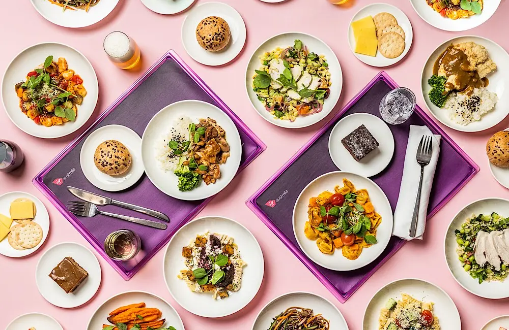 Tray tables down: Virgin Australia’s winter menu is anything but plane food 3 No two tray tables are alike. Virgin Australia’s winter Business Class menu rotates across a global spread of flavour-packed dishes.
