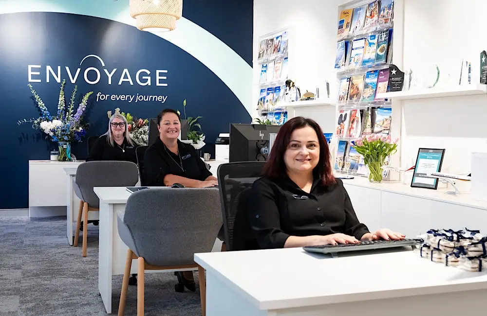 Envoyage opens three new Sydney stores as agents report early uplift 3 Advisors at Envoyage Miranda ready to welcome clients in the new store location.