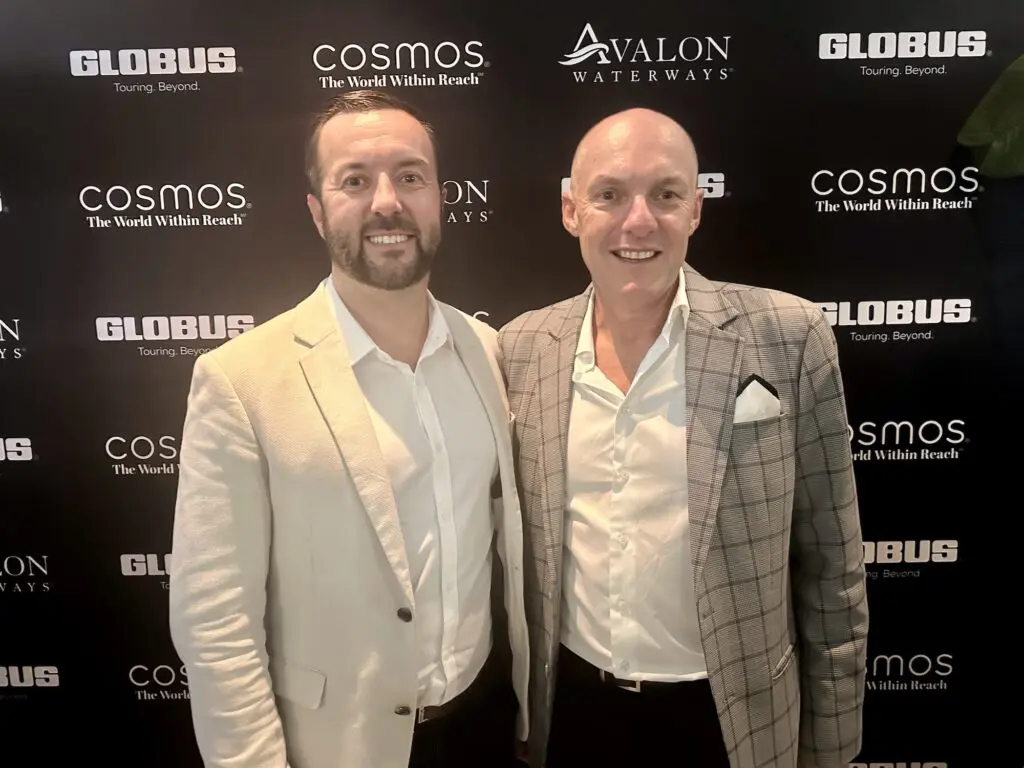 Globus slashes touring styles from 12 to 3, as it simplifies travel options 2 (L-R) GFOB's Head of Commercial ANZ Brett Simon and GFOB MD Chris Hall.
Globus