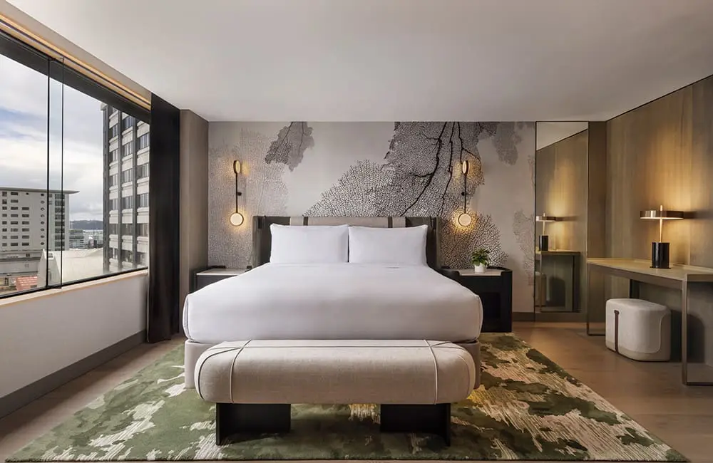 JW Marriott launches first-ever luxury New Zealand location with official opening of JW Marriott Auckland 1 Render of Presidential Suite Bedroom at JW Marriott Auckland.