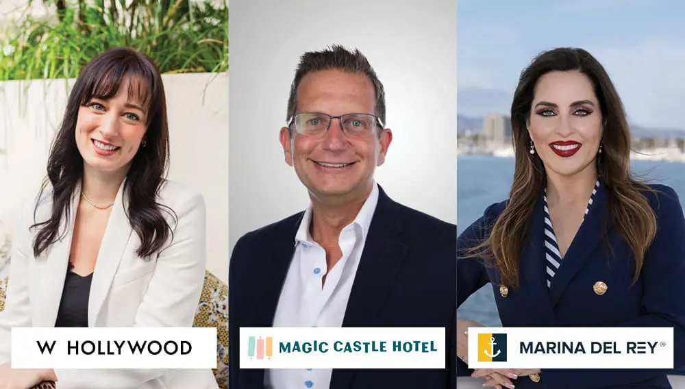 Insider tips on booking Los Angeles with confidence 1 L–R: Allison Gadbois, Sales Manager, W Hollywood; Darren Ross, Proud Operator, Magic Castle Hotel; Janet Zaldua, CEO, Marina del Rey Tourism Board