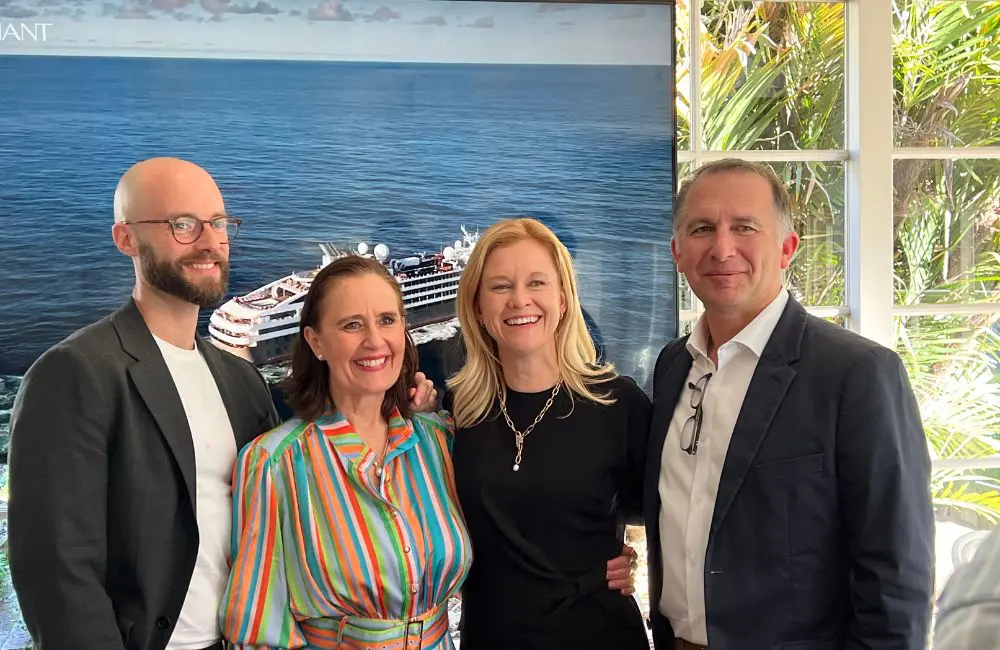 Ponant Explorations Group's Belinda Hindmarsh on the recently rebranded cruise line's focus for the future 1 Ponant's Director Marketing Charles Boutet, CEO Asia Paciific Deb Corbett, Belinda Hindmarsh, and Captain David Marionneau.jpg