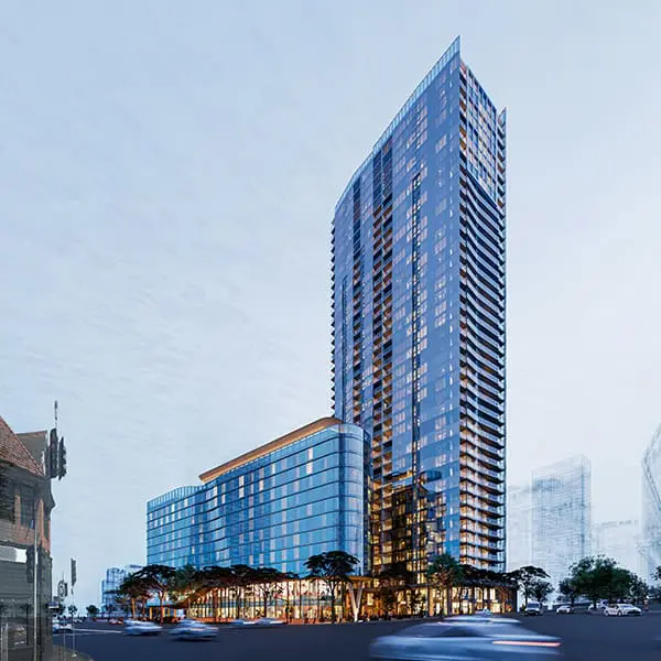 Marriott International will introduce luxury flagship hotel brand to Western Sydney in 2027 1 Render of Sydney Marriott Hotel Parramatta, now under construction.