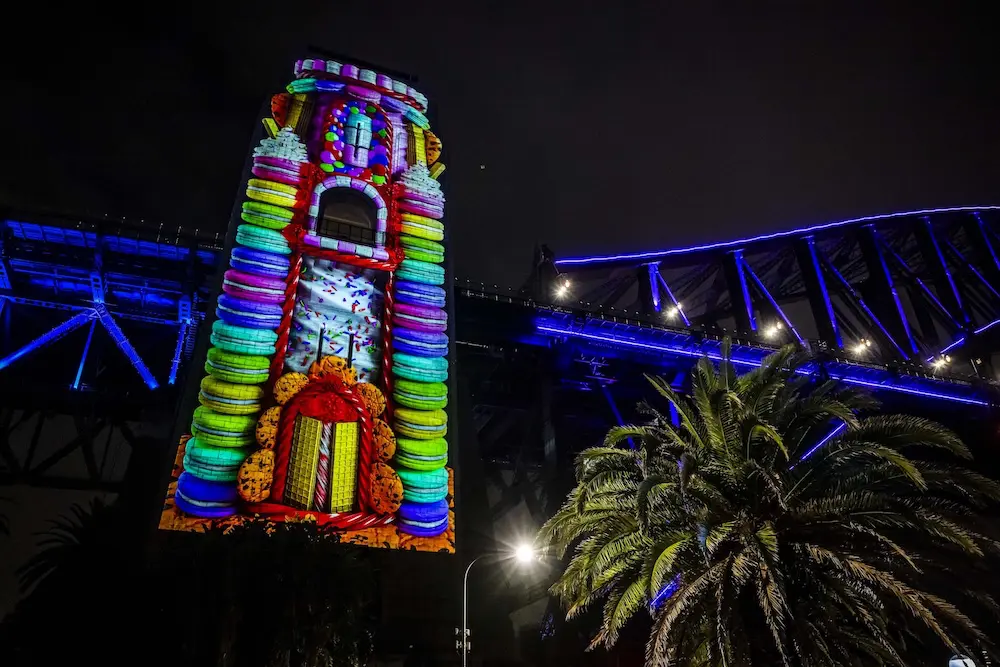 Vivid Sydney 2025: Lights on for 15th anniversary amid weather woes 4 VividSydney_2025_TheRocks_SweetDreams_CREDITDestinationNSW_KM-88813