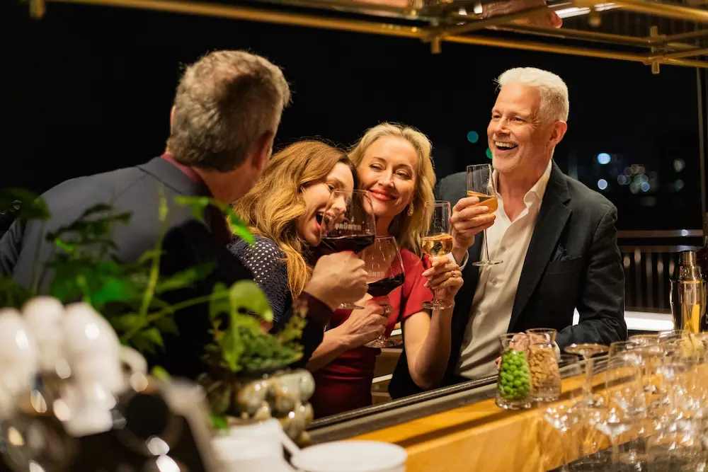 Sneak peek at APT Solara and APT Ostara's world-first hydraulic venue, Grüner Bar & Dining 2 APT Solara photoshoot 2025, Lifestyle, people at Gruner Bar.
