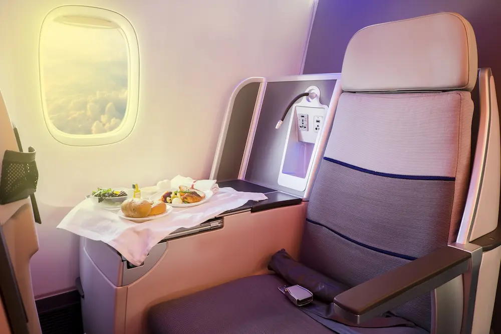 Flight capacity between Australia and this Asian nation is up by 346% 2 Business Class Airplane Meal