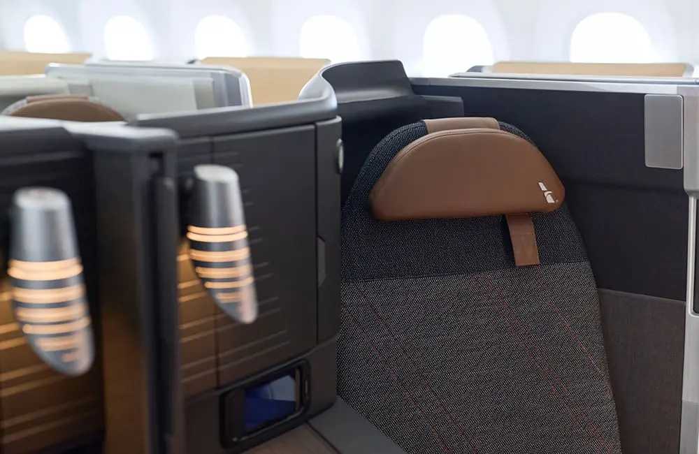 Flying just got an upgrade: American’s Australia-bound premium B787 aircraft debuts 2 Close-up of American Airlines Flagship Suite seat.