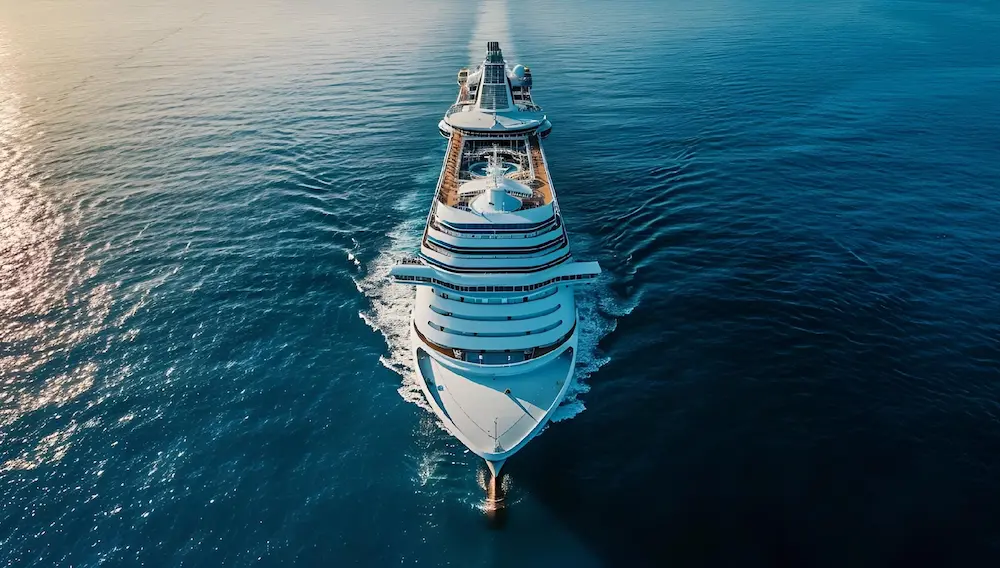 All aboard! A whopping 4 in 5 Aussie cruise passengers holiday here 1 Cruise ship aerial shot.