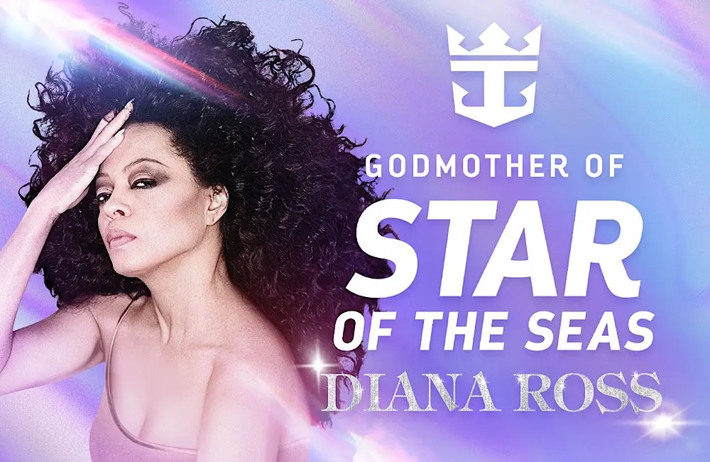 Diana Ross has been named godmother of Royal Caribbean’s Star of the Seas, the next Icon Class ship launching from Orlando in August 2025.