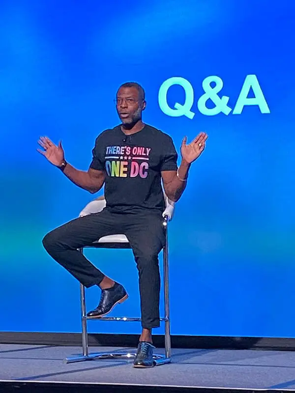 Destination DC boss: Why the travel industry should focus on the positive experiences that the USA delivers 2 Destination DC President & CEO Elliott Ferguson takes questions from the media at IPW25. Image: Cassie Tannenberg