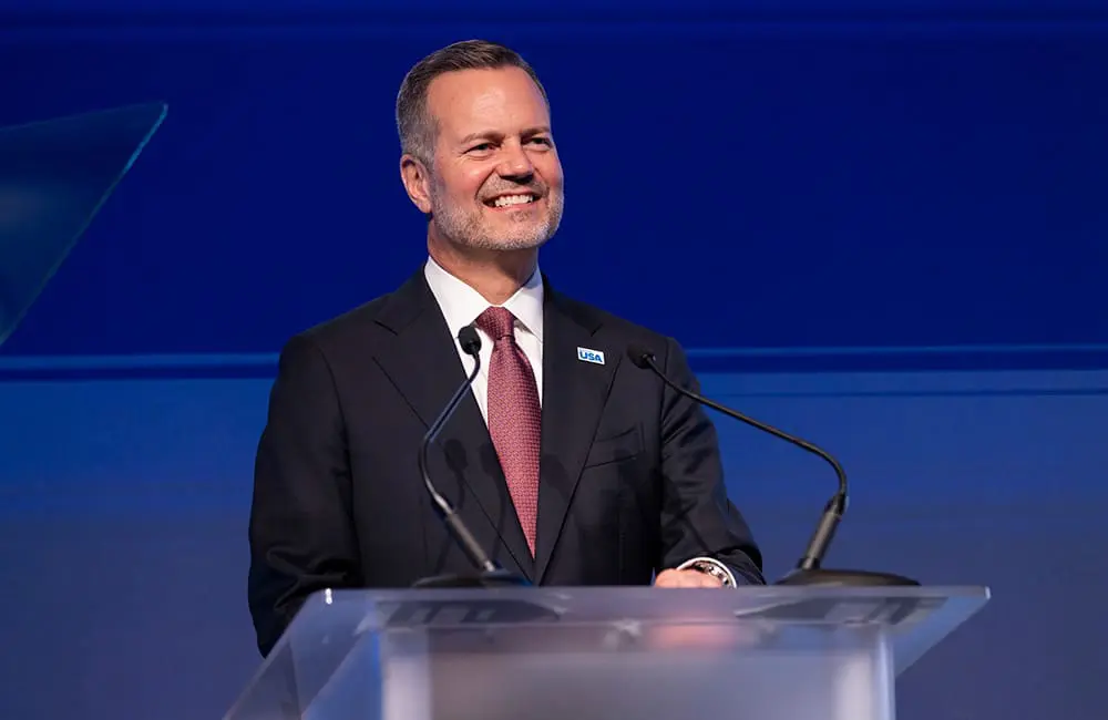 America the Beautiful: Brand USA's bold new global campaign counters funding uncertainty 1 Brand USA President & CEO Fred Dixon addresses international media. Image: Brand USA