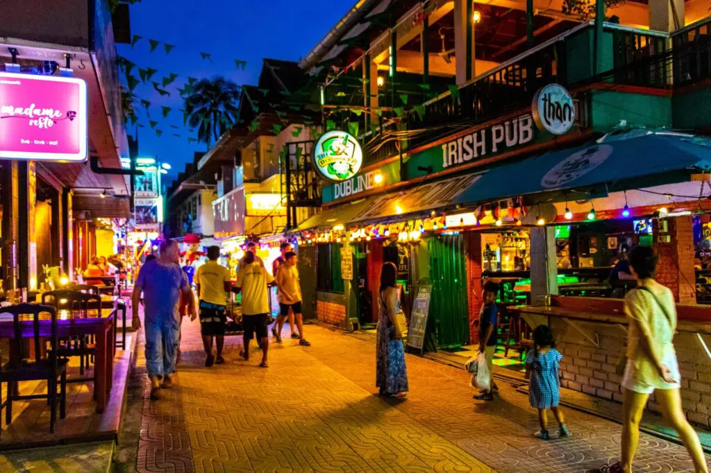 DFAT issues fresh travel warning for Phuket and Thailand hotspots 1 Ao Nang Krabi Thailand 21. October 2018 Tourist street at night with restaurants and bars on Koh Phi Phi Don island in Ao Nang Amphoe Mueang Krabi Thailand. Image Arkadij Schell / Shutterstock.com