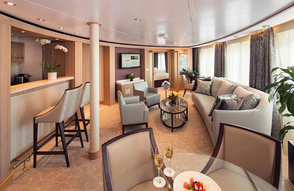 Sail in style: These million-dollar world cruises redefine luxury for high-net-worth travellers 3 Owner's Suite on Seabourn Quest – million-dollar world cruises. Image: Seabourn