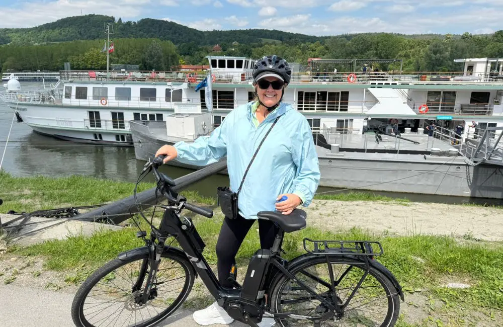 All you need to know about the newest name in luxury river cruising: Riverside Luxury Cruises 1 Riverside Susie Coughlin in Melk, Austria on the ebike ride between Melk and Durnstein