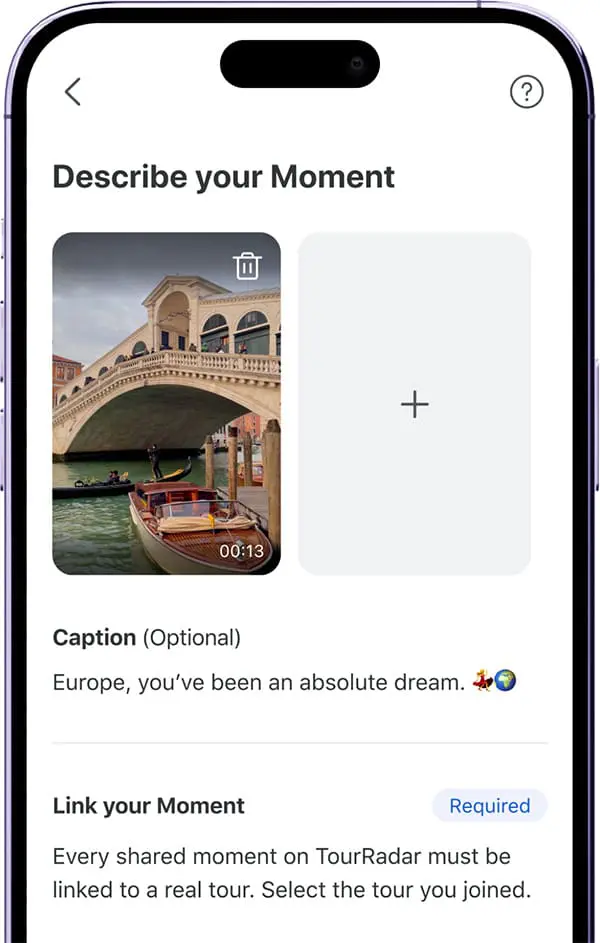 New from TourRadar: Moments turns travel browsing into personalised bookable adventures 2 TourRadar Moments share example on smartphone app