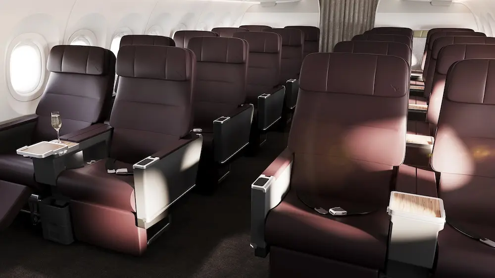 Business class on the new Qantas plane.