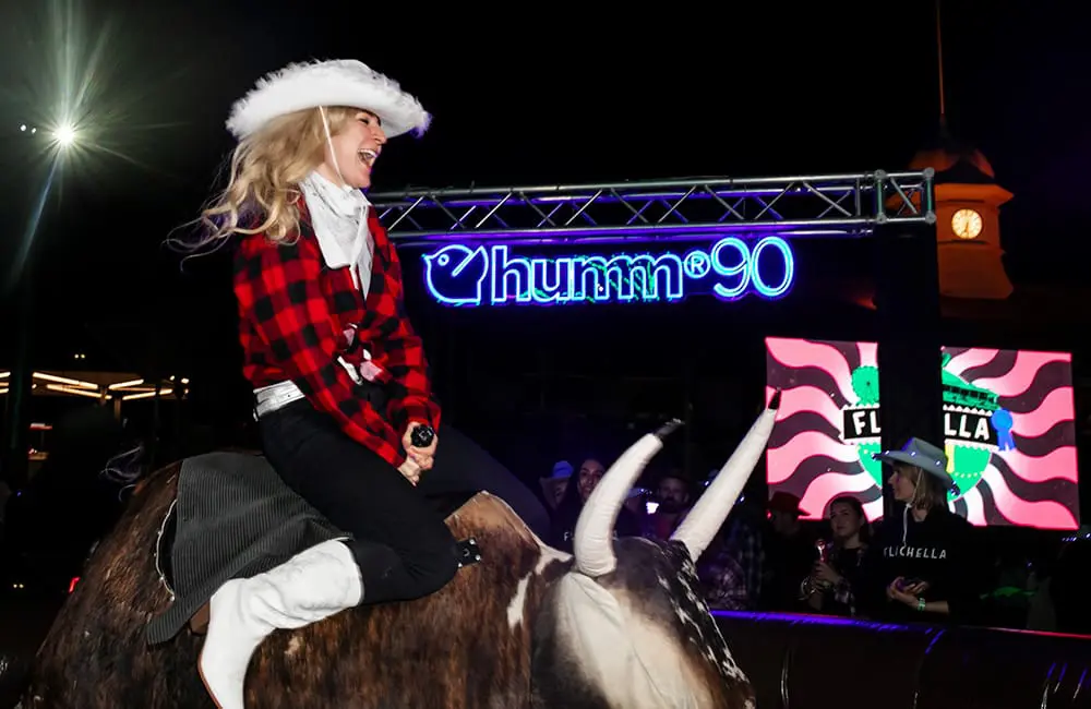 Giddy up! Flichella 2025 rides again with outback-themed EOFY Flight Centre event; Founders' Dinner 10 The bucking bronco ride was popular with Flichella 2025 punters.