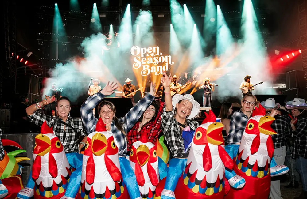 Giddy up! Flichella 2025 rides again with outback-themed EOFY Flight Centre event; Founders' Dinner 16 Flichella 2025 chickens