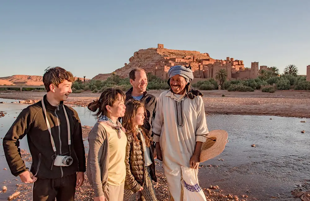 Intrepid Travel lifts the lid on B Corp success with free, open-source industry guide 1 Family on Intrepid Travel trip in Ait Benhaddou, Morocco.