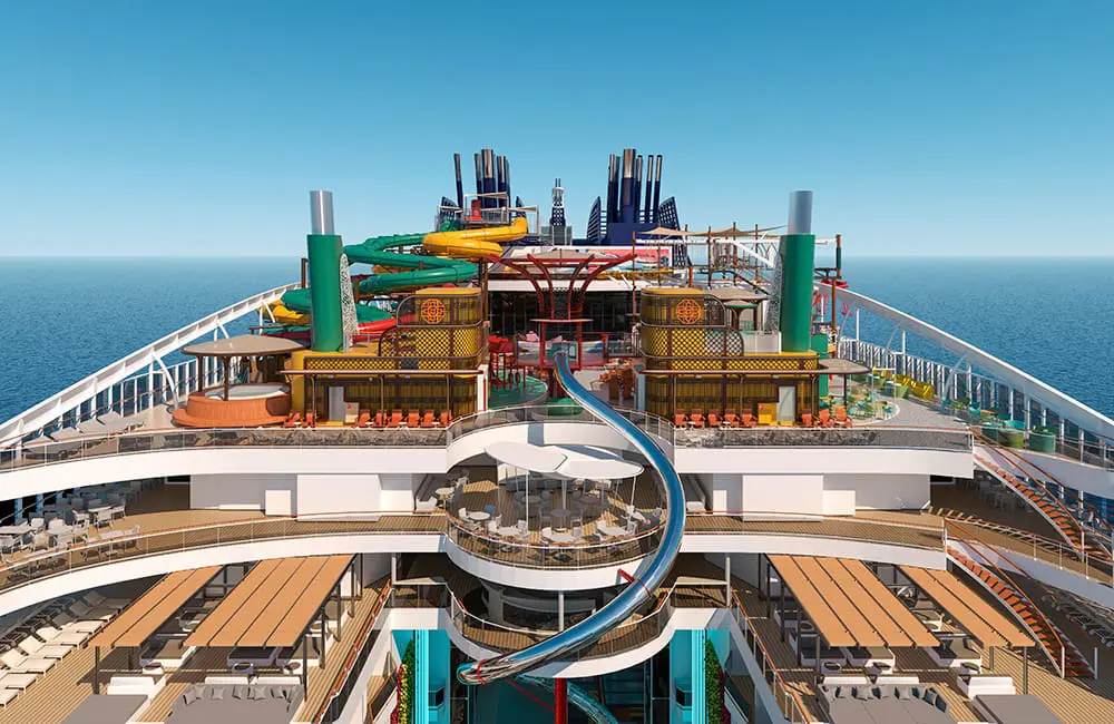MSC Cruises sets the stage with entertainment venue reveal for MSC World Asia’s 2026 debut 3 Render of The Harbour, featuring the longest dry slide at sea, on MSC World Asia.