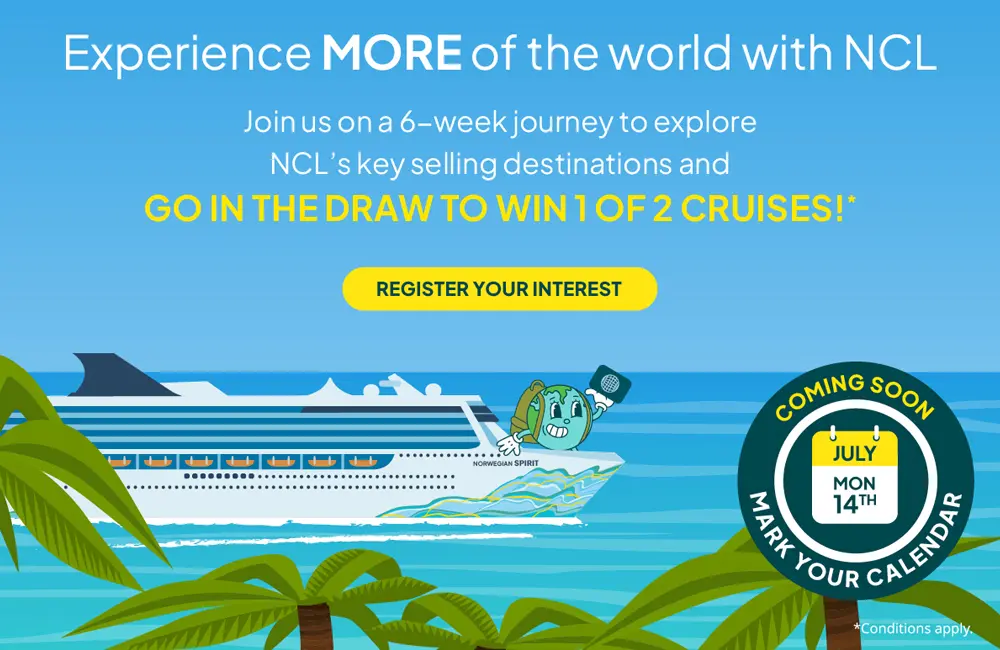 Near, far, wherever you are! Don’t miss your chance to win 1 of 2 cruises in NCL’s latest agent incentive