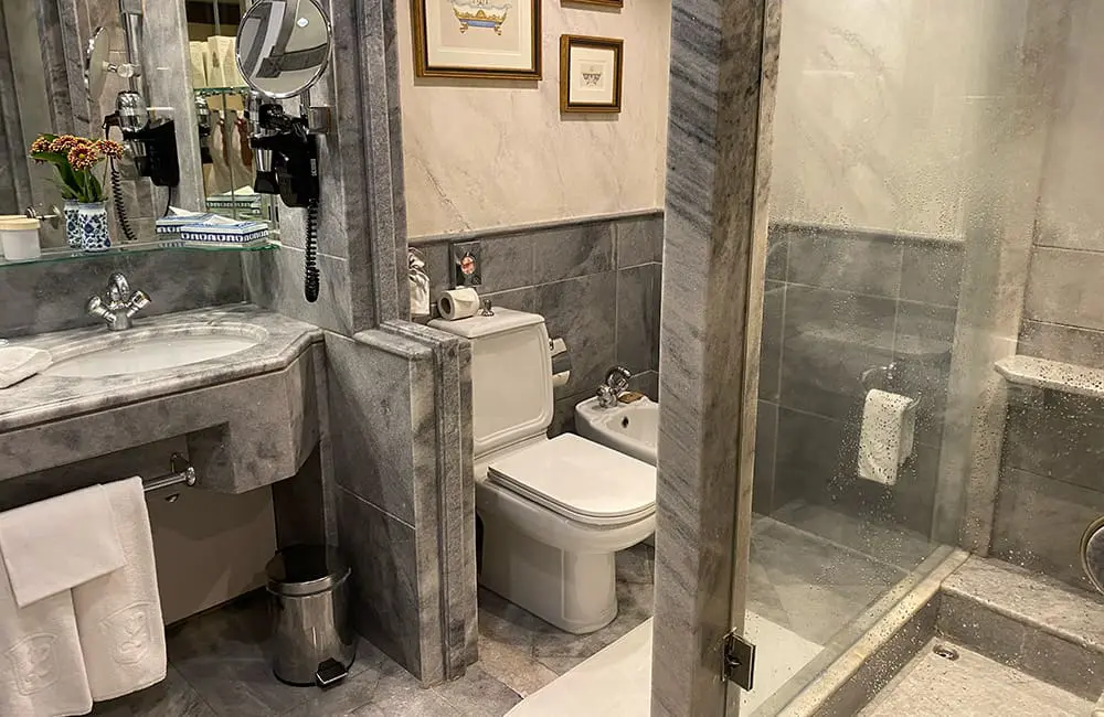 Hotel review: Olissippo Lapa Palace, Lisbon, Portugal 5 OLP bathroom shower