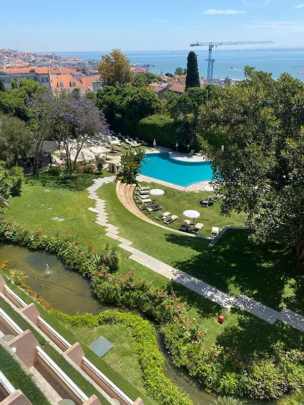 Hotel review: Olissippo Lapa Palace, Lisbon, Portugal 10 OLP garden pool view