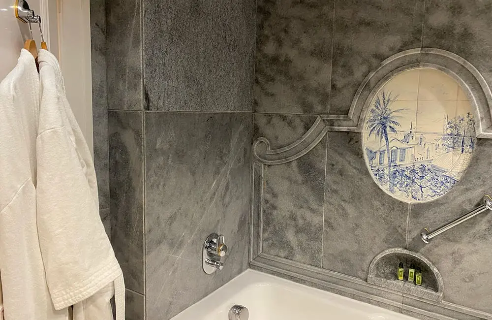 Hotel review: Olissippo Lapa Palace, Lisbon, Portugal 4 OLP marble bathroom detail