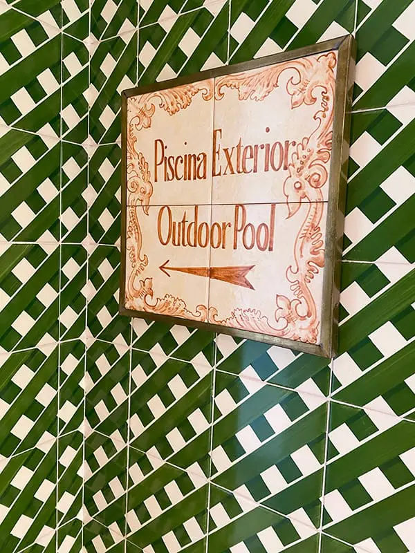 Hotel review: Olissippo Lapa Palace, Lisbon, Portugal 12 OLP outdoor pool sign