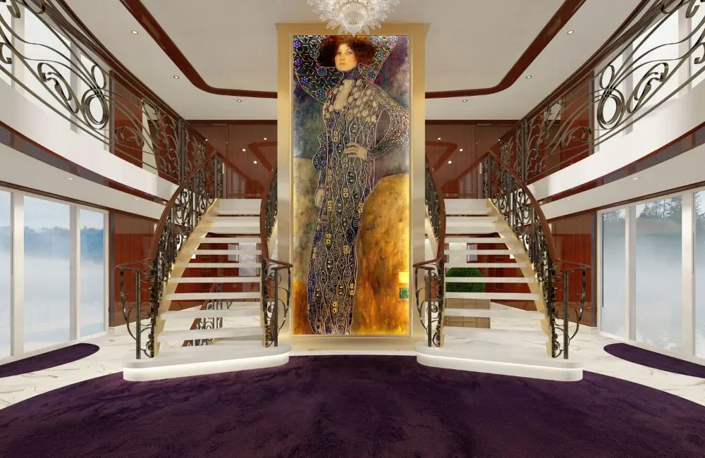 Uniworld's MD Alice Ager on what's next for the ultra-luxe river cruise line 1 SS Emilies interior design is inspired by Viennese artist Gustav Klimts artworks