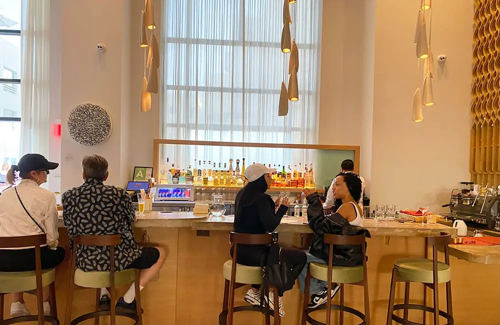 Hotel review: Coastal oasis bliss at Sandbourne Santa Monica, California, USA 10 Seated customers at the Lobby Bar at Sandbourne Santa Monica. Image: Cassie Tannenberg