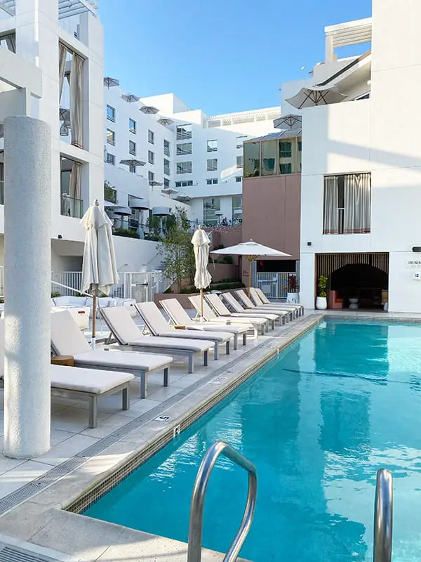 Hotel review: Coastal oasis bliss at Sandbourne Santa Monica, California, USA 13 Outdoor pool area at Sandbourne Santa Monica. Image: Cassie Tannenberg