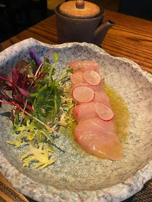 Hotel review: East meets West End at The Prince Akatoki, London, UK 7 Sashimi dish at TOKii restaurant at The Prince Akatoki. Image: Cassie Tannenberg