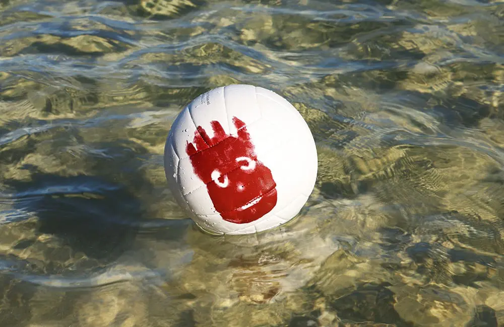 Tourism Fiji’s new campaign has a familiar face with 3 free trips to Fiji up for grabs 1 Wilson volleyball with red face handprint in water for Tourism Fiji campaign