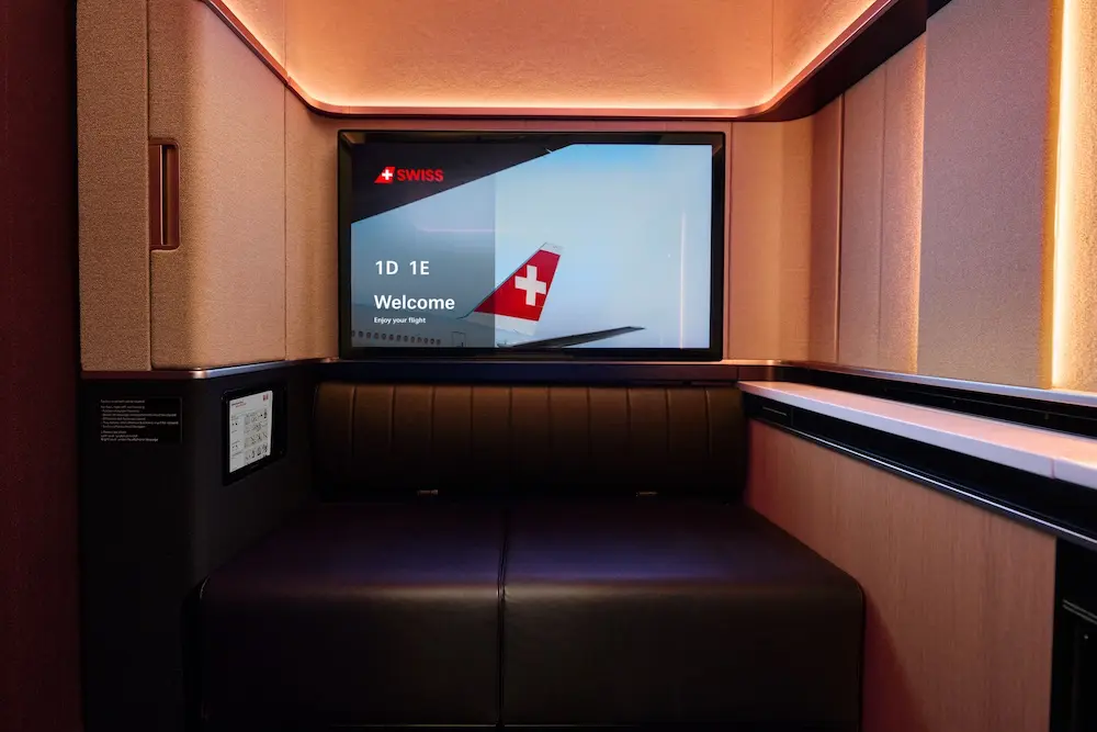 SWISS shows off new SWISS Senses first and business class cabins 2 Swiss first class cabin.