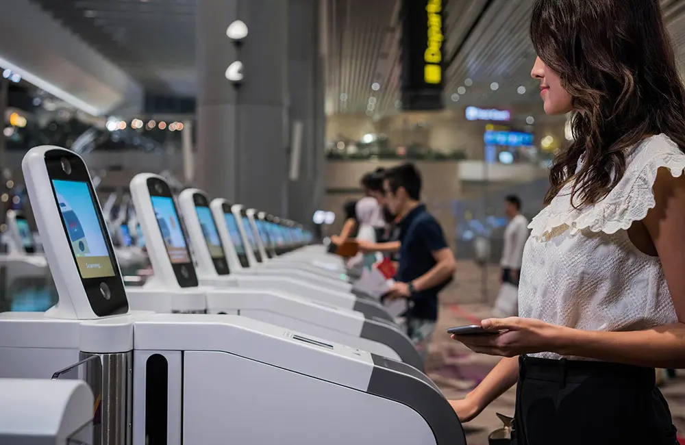 Aussie airport lines reduced by 30% with facial recognition tech: FCTG Chief Experience Officer 2 Biometric clearance using facial recognition technology has been fully implemented across Singapore Changi Airport's four terminals. Image: IDEMIA Group