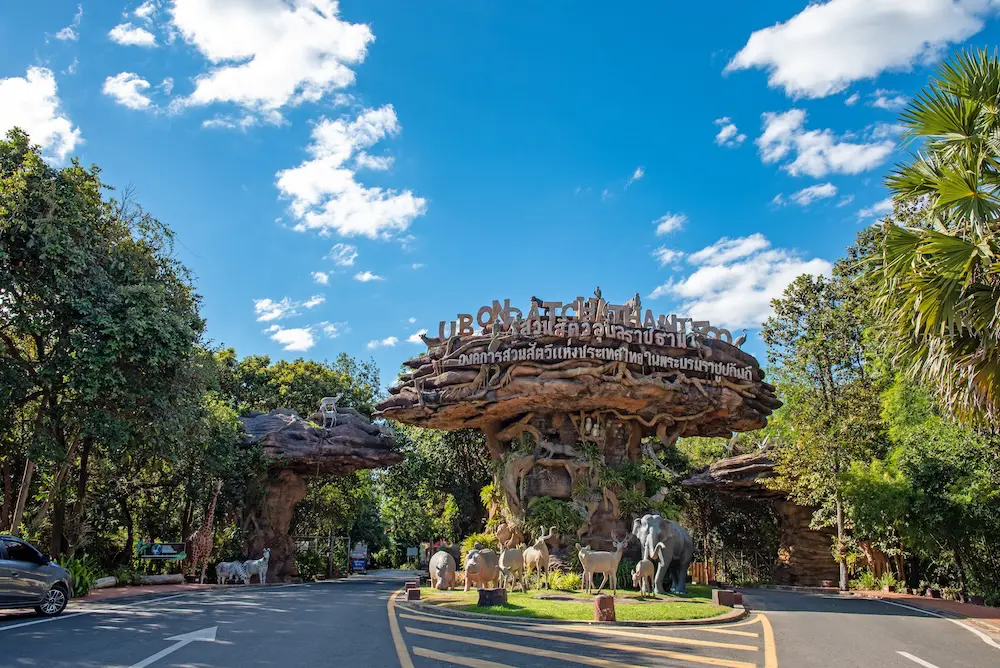 Govt issues new travel warnings for Thailand, Cambodia due to clashes 1 Front view of Ubon Ratchathani Zoo, landmark of tourist destination located at Unbon Ratchathani, Thailand
