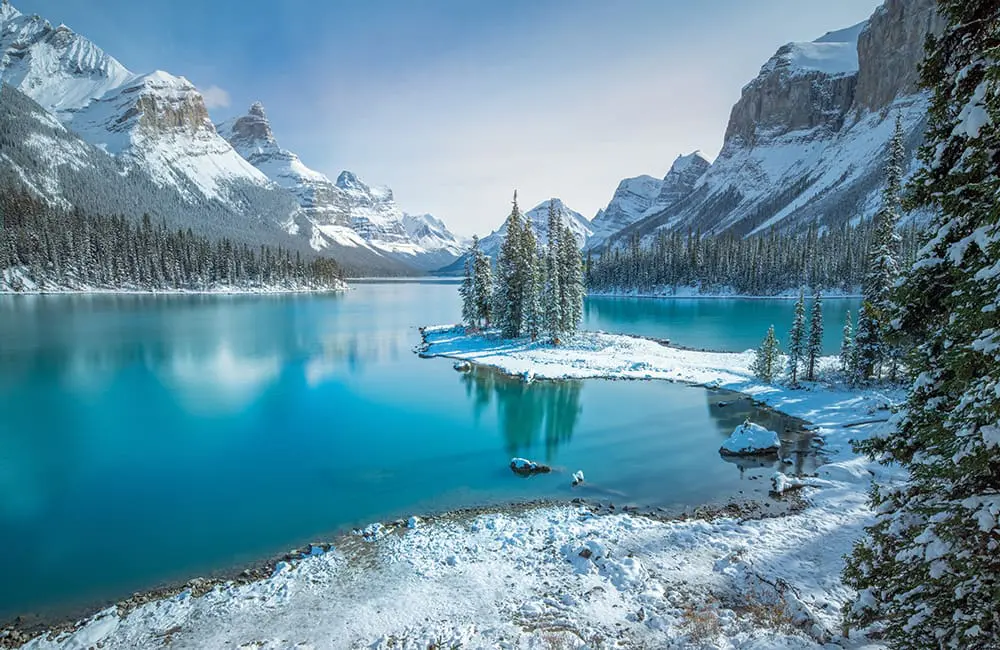 Adventure World’s new campaign will make you crave a 'Wild Wondrous Canadian Winter' 2 AW Canada Alberta Jasper National Park Spirit Island Winter min