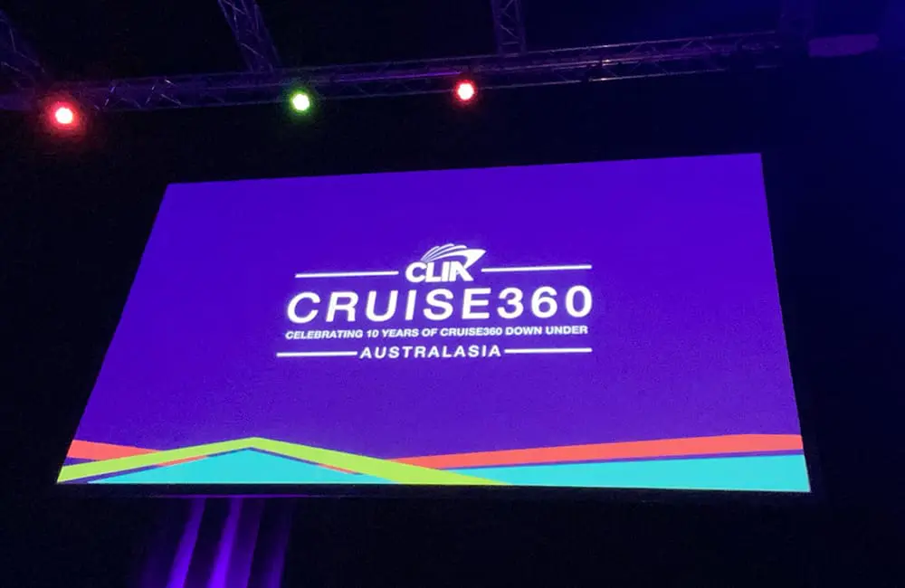Cruise360 2025: Biggest cruise industry gathering held in this region kicks off in Brisbane 14 Cruise360 2025 conference screen. Image: Cassie Tannenberg