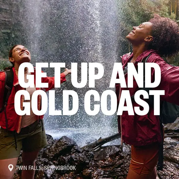 Get Up and Gold Coast: New tourism campaign invites Aussies to rediscover the GC 2 'Get Up and Gold Coast' campaign assets also highlight the GC hinterland waterfalls.