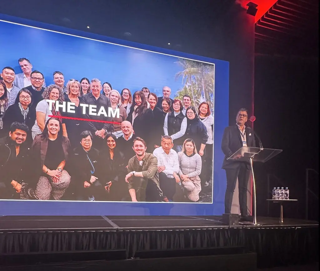 Express Travel Group Xchange 2025: New leadership, fresh energy, same trusted travel "family" 2 Recently promoted ETG Group GM Jason Aghan addresses the audience.