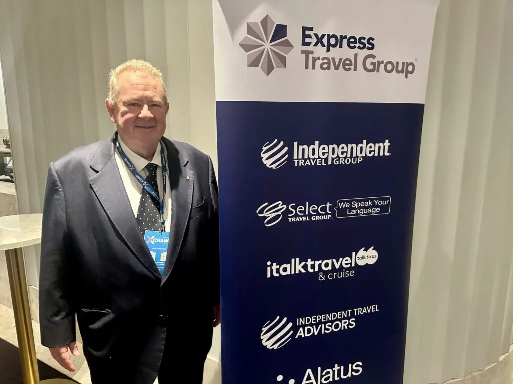 Express Travel Group Xchange 2025: New leadership, fresh energy, same trusted travel "family" 3 Helloworld Travel Limited's CEO and Managing Director Andrew Burnes AO.