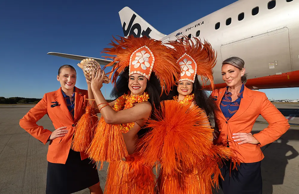 Karryon Top 10 stories of the week: Catch up on our most-wanted: Aug 8 9 Jetstar crew with Cook Islands dancers on Brisbane Airport tarmac with JQ aircraft in background