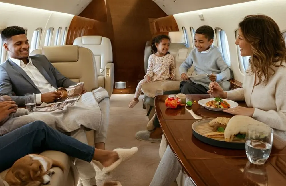 What Australian advisors can learn about US luxury trends from America’s largest travel company 6 Multigenerational family on private plane – US luxury travel trends. Image: Shutterstock
