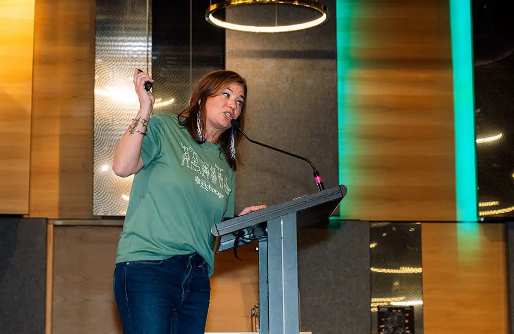 Brisbane sets the pace for Niche is Nice 2025 boutique travel roadshow 4 Visit Anchorage's Tia Froehle on stage at Niche is Nice 2025.